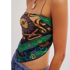 Free People Green One Raya Bandana Top - size Medium